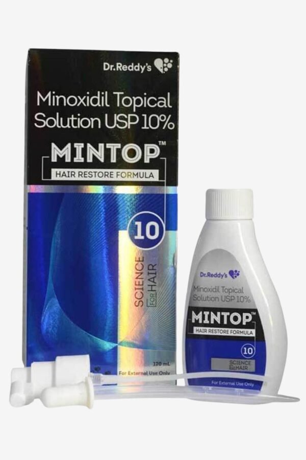 Mintop 10% Minoxidil solution by Dr. Reddy for promoting hair restoration and reducing hair thinning