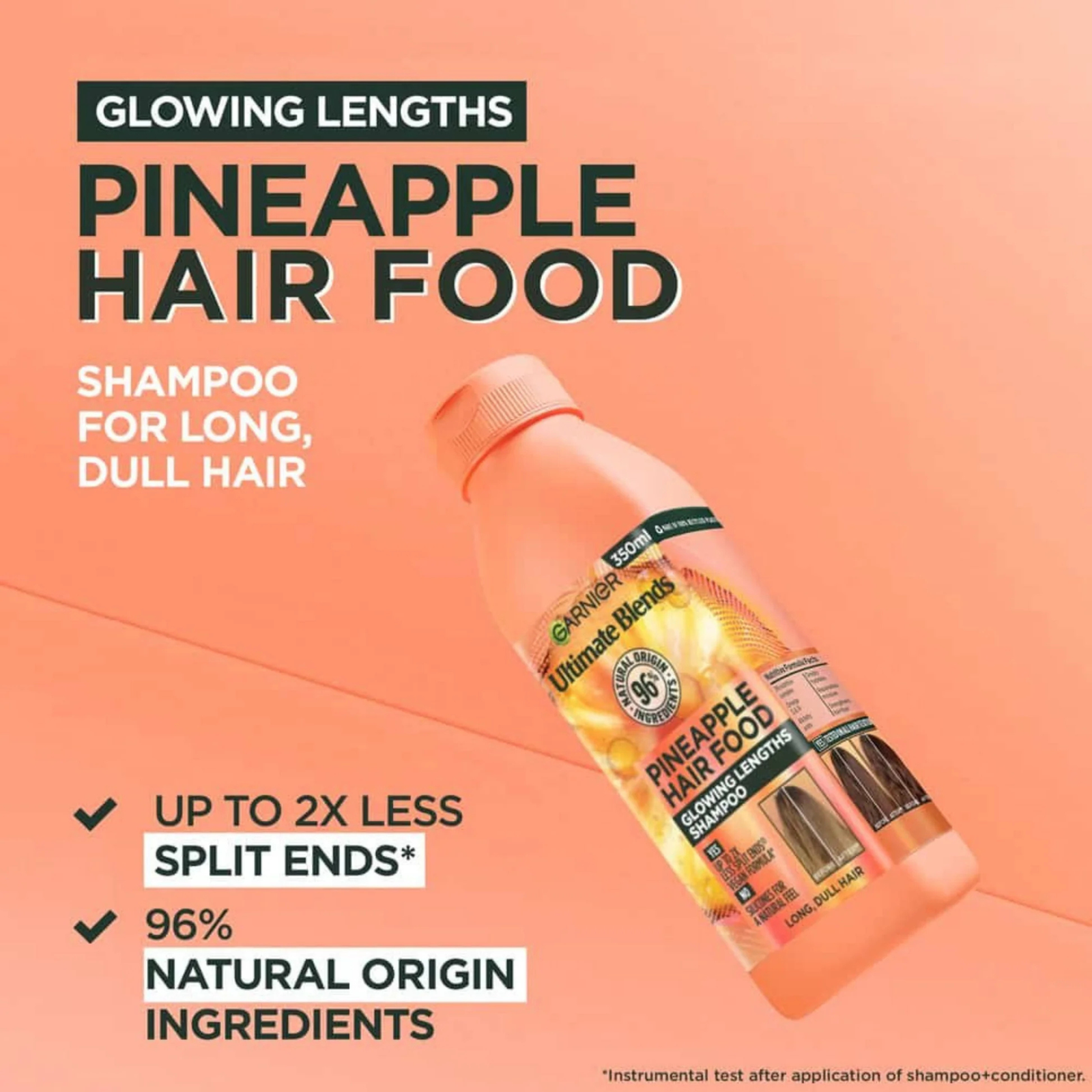 Garnier Ultimate Blends Pineapple & Amla Hair Food Shampoo For Long, Dull Hair 350ml - Image 2
