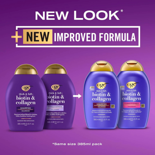OGX Thick & Full+ Biotin & Collagen Shampoo 385ml - Image 2