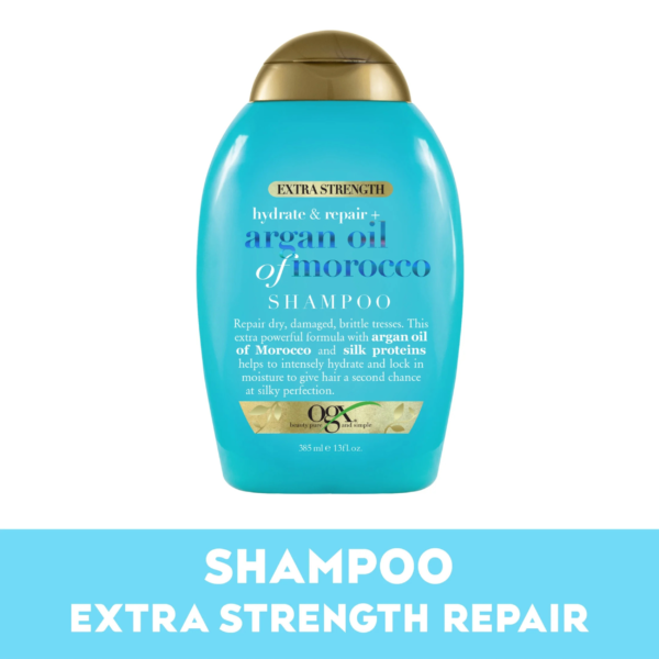 OGX Extra Strength Hydrate + Repair Argan Oil of Morocco Shampoo 13 fl oz/ 385ml - Image 2