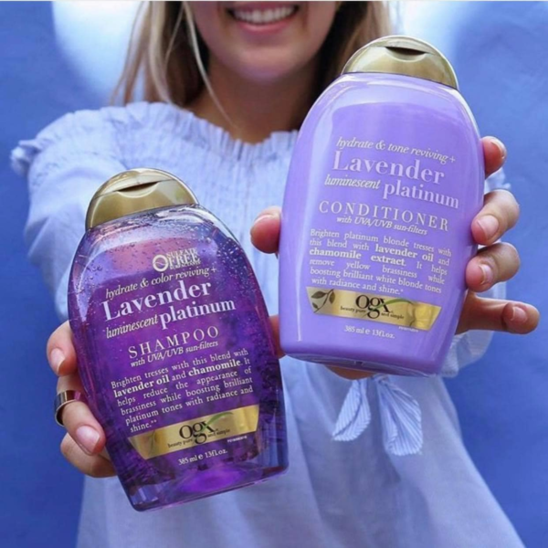 OGX Lavender Luminescent Platinum Shampoo 385ml - Image 2