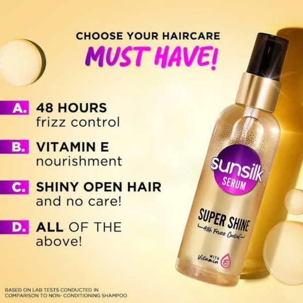 Sunsilk Super Shine Hair Serum For Dry frizzy Hair 100ml - Image 3