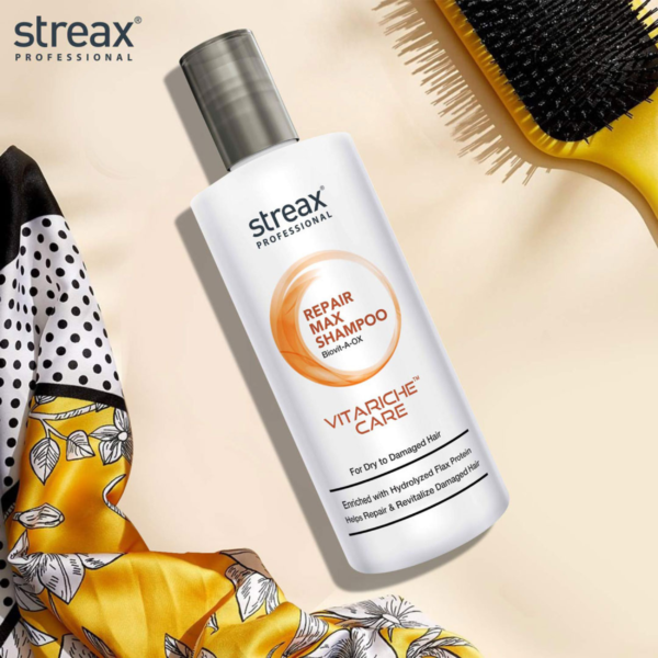 Streax Professional Vitariche Care Repair Max Shampoo For Women 300ml - Image 4