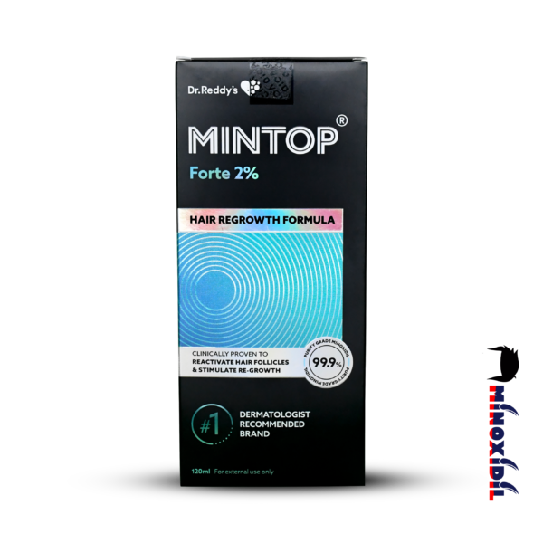 Dr. Reddy’s Mintop Forte 2% Minoxidil Solution 120ml – Effective Hair Regrowth Treatment for Women and Sensitive Scalps