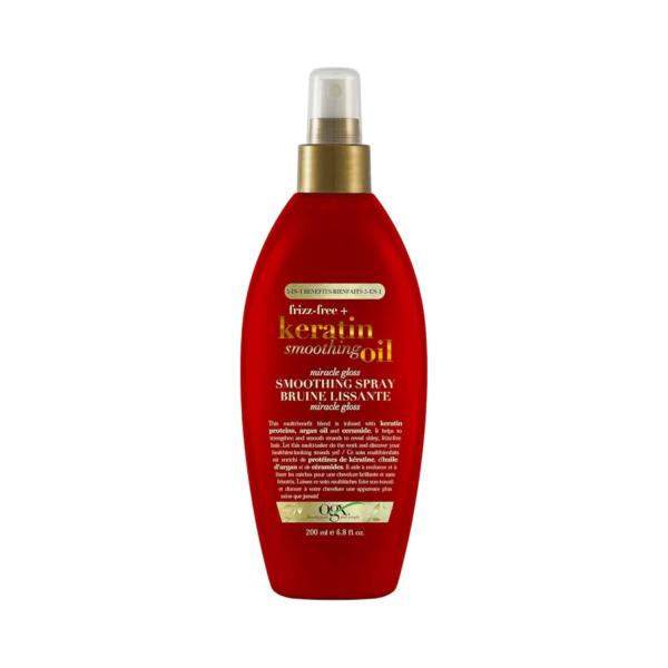 OGX Frizz-Free + Keratin Smoothing Oil Miracle 5 in 1 Gloss Spray 200ml