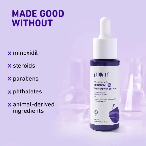 Plum Rosemary & 3% Redensyl Hair Growth Serum 30ml - Image 3