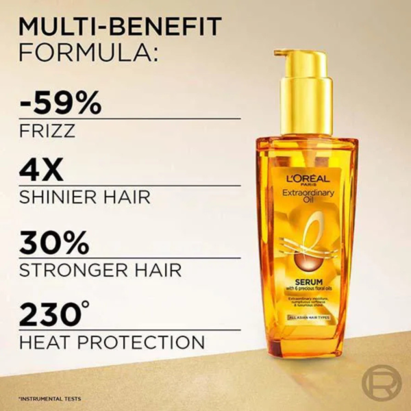 L'Oréal Paris Elseve Extraordinary Oil Serum with 6 Precious Floral Oils 100ml - Image 3