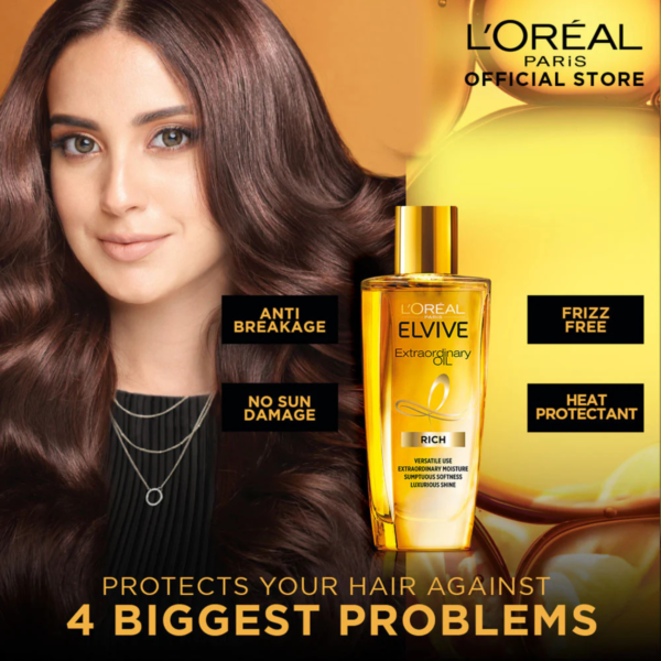 L'Oréal Paris Elseve Extraordinary Oil Extra Rich for Dry Hair 100ml - Image 3