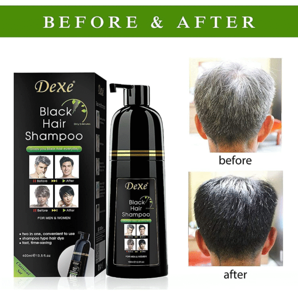 Dexe Black Hair Shampoo 400ml | Instant Black Color & Natural Shine (Copy) - Image 3